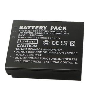 CGA-S005E S005 DMW-BCC12 배터리 파나소닉 루믹스 DMC-LX1 LX2 LX3 FX3 후지 NP-70 DB60 카메라용 1500mAh