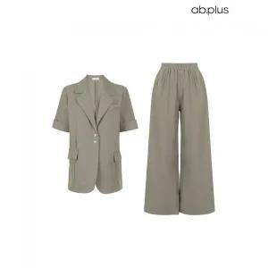 [ab.plus/신상] 스탠다드 반팔 자켓 밴딩 와이드 팬츠 SET (LSZ3MJA1A)806532