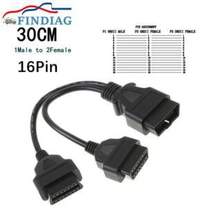 OBD2 연장 케이블 30 분배기 남성 인터페이스 16PIN OBD 듀얼 어댑터 CM 여성 OBDII 커넥터