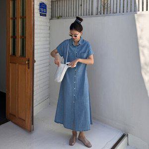 [메이블루] 벨티드 썸머 데님원피스