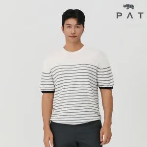 [PAT 남성] 스트라이프 라운드넥 니트_1J53301