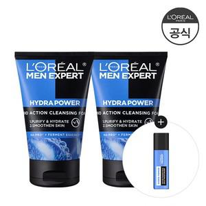 맨 이드라파워 아쿠아 클렌징폼 100ml 2개 (증)맨 파워 밀크 모이스춰라이저(