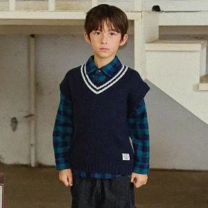 [보리보리/올리반]포인트라벨니트베스트(네이비)