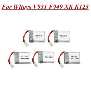 Wltoys V931 XK K123 6Ch RC 헬리콥터용 비행기 배터리 예비 부품 F949 3.7V 500mAh 902530 25C LiPo 1s