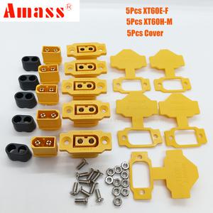 Amass XT60E-F 암 플러그 XT60H 수 총알 커넥터 RC FPV Lipo 배터리 쿼드콥터용 와이어 케이블 5개 10개