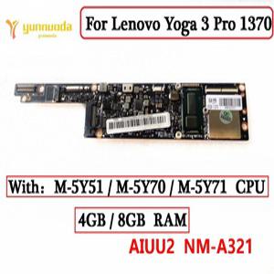 레노버 요가 3 프로 1370 노트북 메인보드 M-5Y51 M-5Y70 M-5Y71 CPU 4GB 8GB RAM AIUU2 NM-A321
