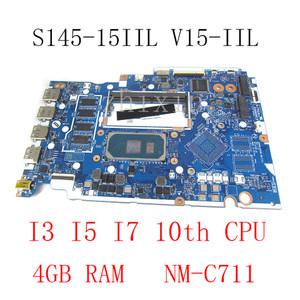 레노버 Ideapad S145-15IIL V15-IIL 노트북 메인보드 I3 I5 I7 10 번째 CPU 4GB RAM GS44D GS54D NM-C711