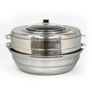 스텐 2단 만두찜기 만두찜솥 세트 4호 채반 52.5cm (WFGPOUM)