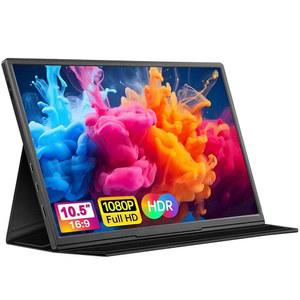 문카 포터블 모니터 10.5인치 1080P FHD, 노트북용 IPS 스크린 듀얼 스피커 USB C 및 HD 케이블 연결이 있는 외부 모니터 /PS5 /스위치 /XBOX 호환용 /폰 /맥, 초박형 게이밍 모니터 /프리미엄 스마트 커버