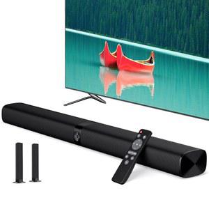 어시스트러스트 사운드 바, 스마트 TV용 60W 5.0 블루투스 TV 자동 볼륨 부스트 기능이 있는 유무선 ARC /광학적 /AUX 연결, 탈착식