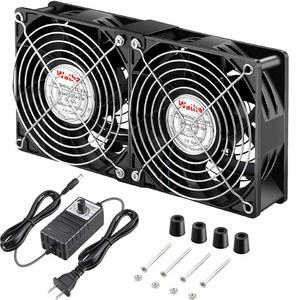 와타이 120mm 240mm x 38mm 컴퓨터 팬(AC 플러그 포함), 강력한 대형 기류 가변 속도 컨트롤러 AC 110V 120V 220V 240V CPU 마이닝 리그 머신 섀시 서버 워크스테이션 캐비닛 냉각용