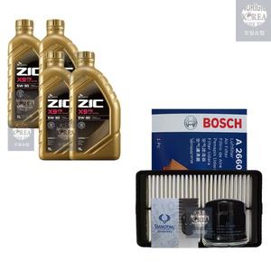 SK지크 티볼리 1.6 가솔린 지크 X9 FS 5W30 4L 엔진오일+필터 세트 40025-2660