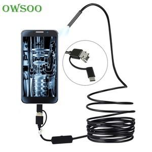 조절식 HD 안드로이드 내시경 카메라, 마이크로 검사 비디오 카메라, 3 in 1 커넥터, 6 LED IP67 방수, 1 m
