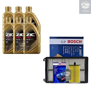 SK지크 그랜저IG 3.0 LPI 지크 X9 FS 5W30 6L 엔진오일+필터 세트 0050-2997