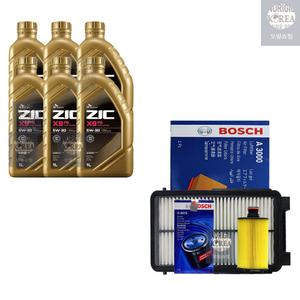 SK지크 뉴스타일 코란도C 2.2 디젤 지크 X9 FS 5W30 6L 엔진오일+필터 세트 0075-3000