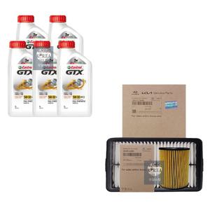 더뉴 코나 2.0 가솔린 캐스트롤 GTX 5W30 5L SP C3 순정 필터 엔진오일세트