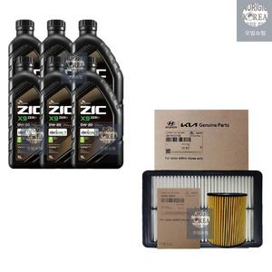SK지크 K7 프리미어 2.5 가솔린 지크 X9 제로 0W20 6L 엔진오일+순정 필터 세트 2S-C1100