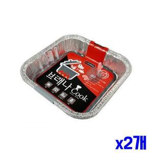 [JHQSHMQ9_52C5]사각 일회용 직화냄비 x2개 2750ml 3개입