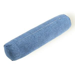 세련된 소파용 원통 면마 쿠션 (대형 블루)