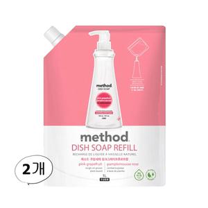 LG생활건강 메소드 주방세제 리필 핑크 1L 2개