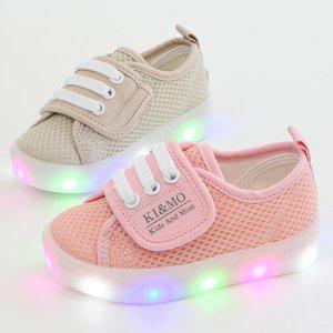 메쉬 캔버스 여아 남아 키즈 여름 유아동 LED운동화