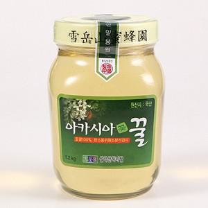 [설악산허니팜] 아카시아꿀 1.2kg 아카시아꽃에서만 얻은 탄소비 -23.5이하 꽃꿀100