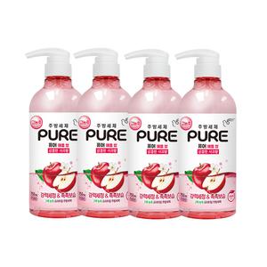 피죤 퓨어 주방세제 애플밤 용기, 750ml, 4개