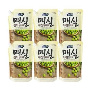 참그린 주방세제 매실 청정 설거지 리필 1kg x6