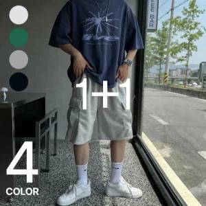 머시따 / (1+1) 카고 트레이닝 버뮤다 하프 팬츠 반바지 (4컬러)