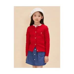 빈폴 키즈 BEANPOLE KIDS Essential 여아 울 케이블 가디건 레드 BI485AGE16 262429