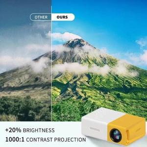 휴대용 LED HD 극장 미니 프로젝터, USB 오디오 홈, 4K 미디어 플레이어, 포트, 영화용 비머, Yg300