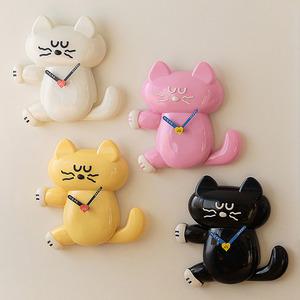 꼬리흔드는고양이 로마네 벽시계 로마네시계 브런치브라더 시계 벽걸이시계 고양이시계 아기방시계 신혼부