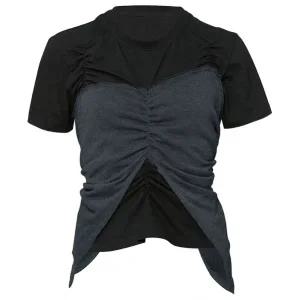 플레어업 FLAREUP 셀럽픽 Bustier Layered T-Shirt (FL-122_BlackCharcoal) FL-122_BlackCharcoal 25930