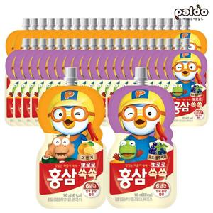 팔도 뽀로로 홍삼 쑥쑥 오렌지100ml 10포+포도블루베리 100ml 10포