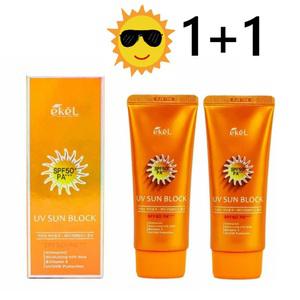 자외선차단제 촉촉한 선크림 이켈 UV 선 블록 크림 워터프루프 메이크업베이스 70ml