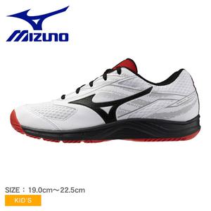 미즈노 브레이크 샷 5 WIDE AC MIZUNO 테니스 신발 키즈 주니어 화이트 레드 61GA2541 로우 컷 와이드 폭