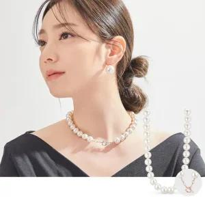 18k 센서빌D 스와진주 비드 목걸이12mm