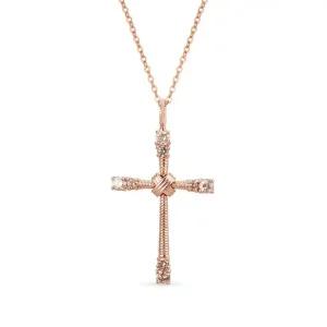 14k 데스티니 다이아몬드 십자가 펜던트