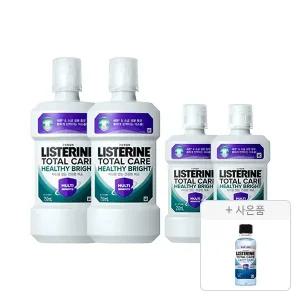 리스테린 헬씨 브라이트 750ml, 2개 + 250ml, 2개 + 증정(캐비티케어 마일드 100ml, 1개)
