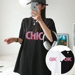 도트시크 박스 여성 오버핏 반팔 티셔츠 (2컬러) 박스티 빅사이즈