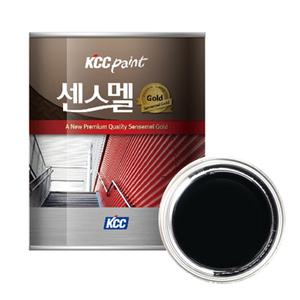 KCC 센스멜 골드 에나멜 페인트 유광흑색 1L 철재