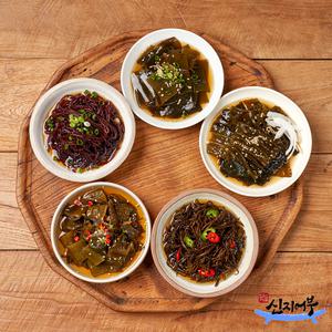 신지어부가 프리미엄 해초 장아찌 280g 5종(톳,꼬시래기,미역줄기,다시마,쇠미역)/명품 완도산 청정바다