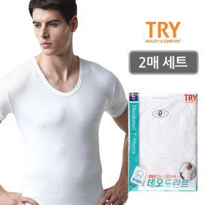 [TRY] 남성 데오도란트 반팔 런닝 국내생산 코튼 땀냄새방지 남자런닝 2매세트