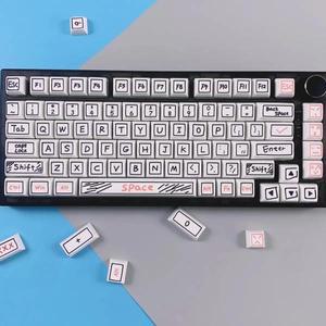 얼음 투명 키보드 기계식 키보드용 126 키 그래피티 키캡, XDA 프로필, PBT 커스텀 귀여운 애니메이션 세트