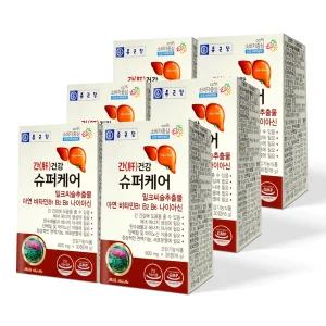 종근당 간건강 슈퍼케어 600mg 30정 6개 / 6개월분  밀크씨슬 실리마린 비타민