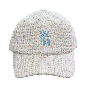 [우영미]24SS 우영미 모자 화이트 트위드 로고 볼캡 W241AC51 921W