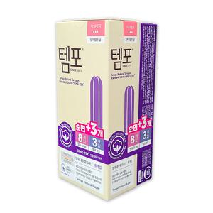 동아제약 템포 기획세트 유기농 순면 생리대 슈퍼8P+레귤러3P 1세트