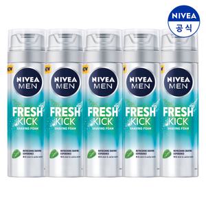 니베아 맨 프레시킥 쉐이빙 폼 200ml X 5
