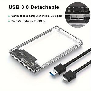 투명 휴대용 하드 드라이브 케이스 2.5인치 USB 3.0 외부 읽기 데스크탑 노트북 Sata 기계식 SSD 솔리드 스