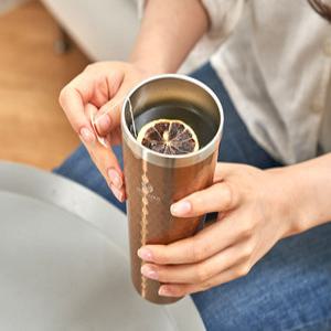 [리벤스]허니컴 보온보냉 텀블러 콜드컵 480ml(브라운/Grande)